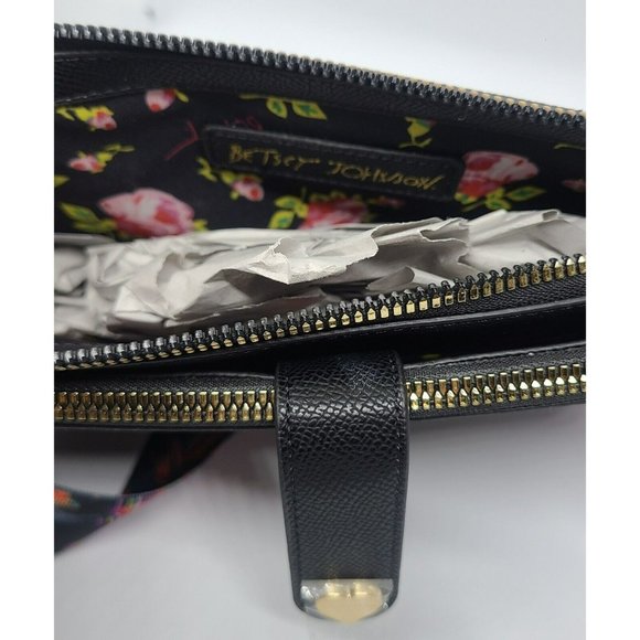 Betsey Johnson Black Birds Of Paradise Crossbody Purse With Pullout Pouch NEW - Picture 6 of 9